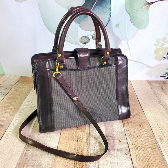 BRAHMIN | Leather Gray Wool Handbag - Picture 3 of 9